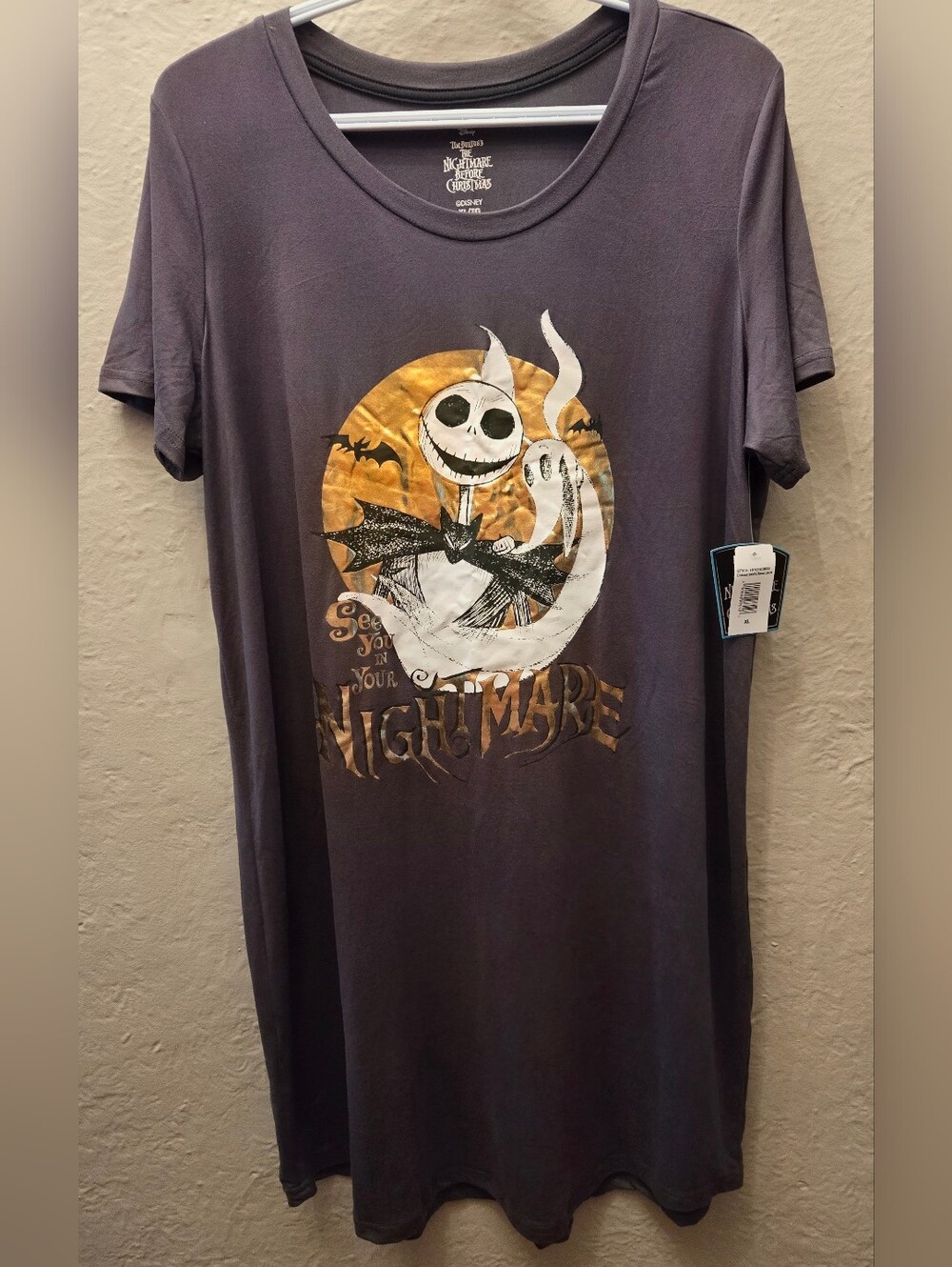 Disney Nightmare Before Christmas Jack Skellington Tunic Tee Dress XL NWT